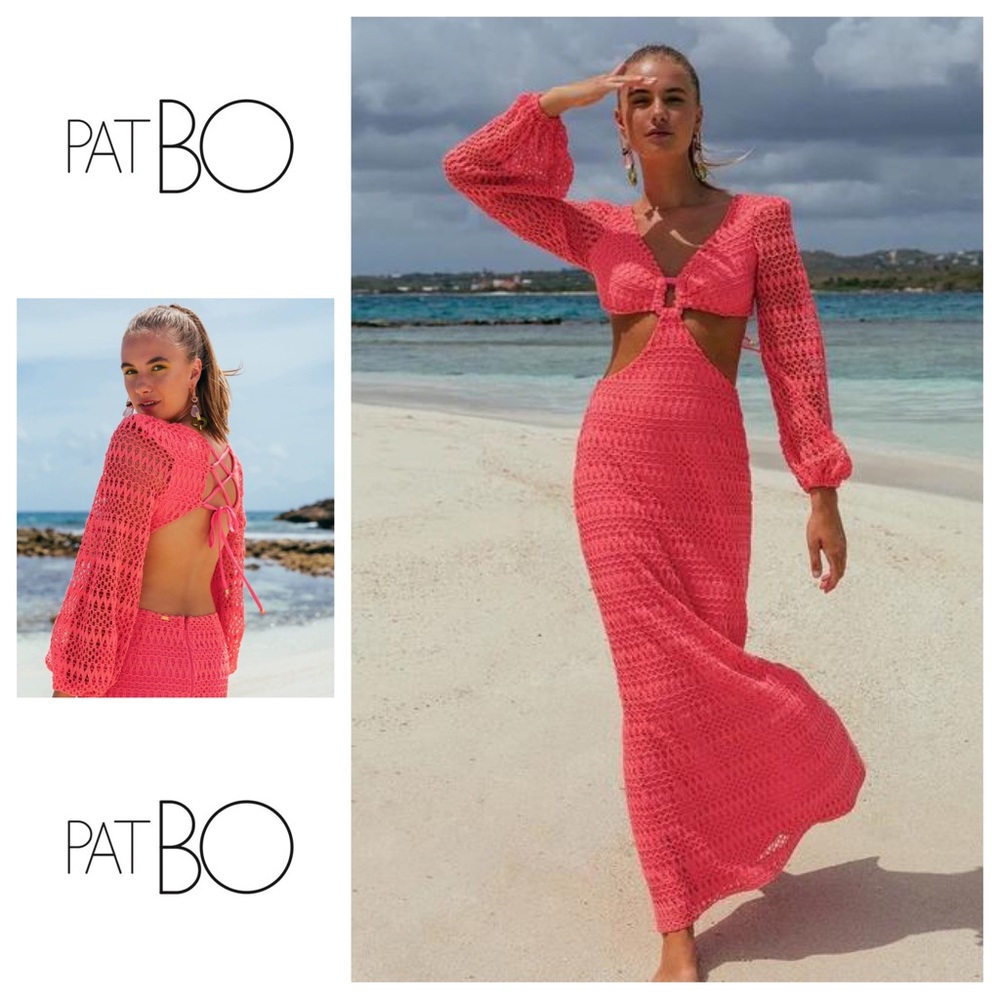 PatBO Crochet Cutout Maxi Dress